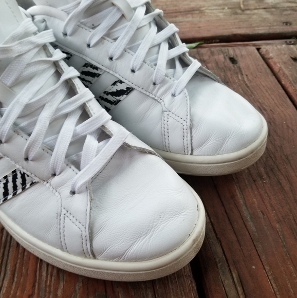 Men's Adidas Cloudfoam Art White Zebra Stripes classic sneakers US size 11 - Picture 3 of 8